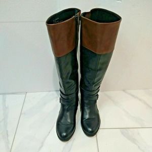 Arizona Denver WC Black Brown Women's Knee High Block Heel Riding Boots Size 9.5